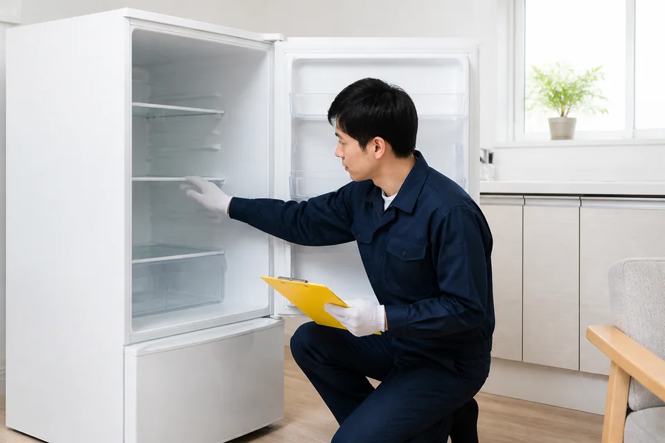 冷蔵庫の庫内を整える様子