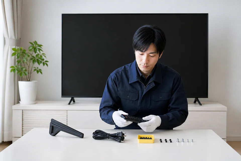 付属品の有無を確認する様子
